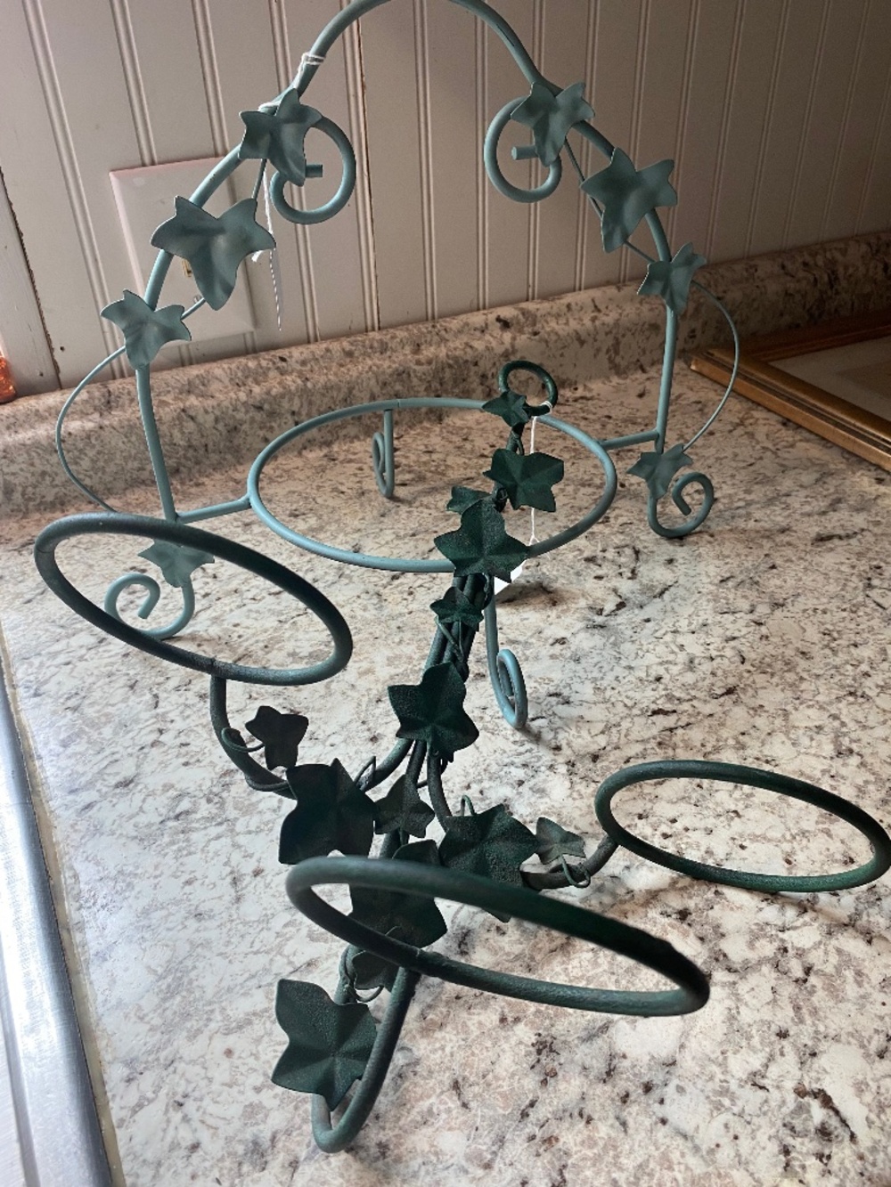 Vintage Ivy Plant/pie plate/candle Holders